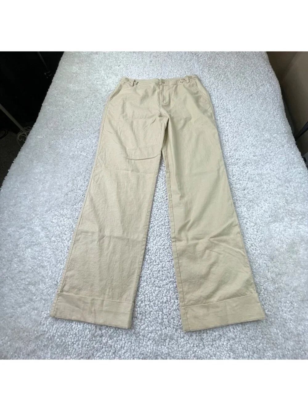 Jonathan Simkhai Standard Linen Cotton Trouser Pant Beige Khaki Womens 6